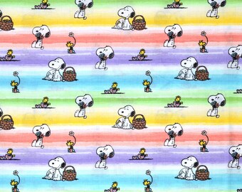 Peanuts snoopy easter fun Fabric 100/% cotton FQ Half yard By the Yard