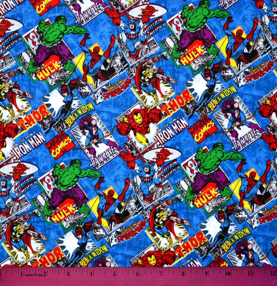Sale!! MARVEL AVENGERS FABRIC | Sold by the Half Yard! Continuous Cut ...