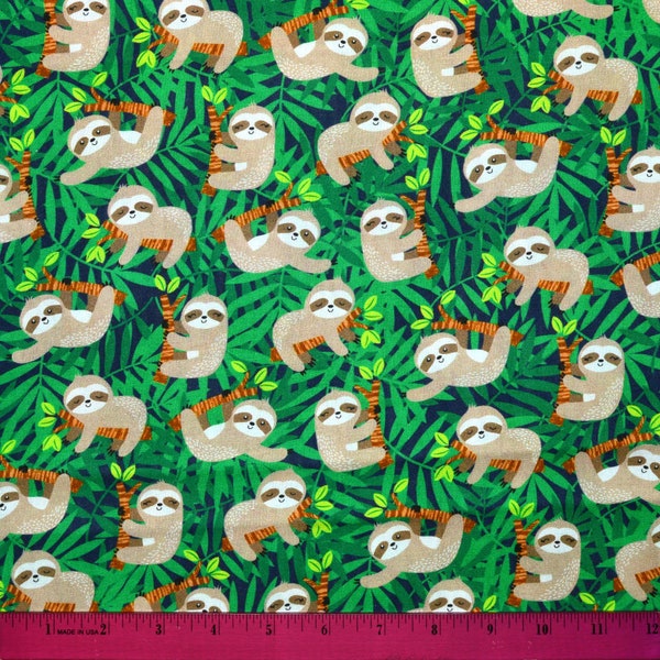 Sloth Fabric Etsy