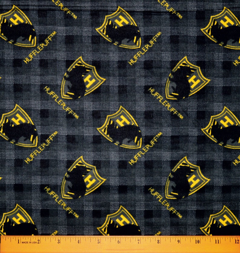 Flannel HUFFLEPUFF Harry POTTER FABRIC Sold by the Half Etsy