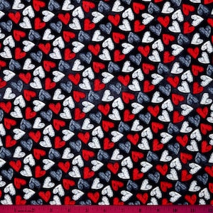 Sale!!!! VALENTINES DAY FABRIC | Sold By The Half Yard! | Continuous Cut! | 100% Quilting Cotton | Love Hearts Red Gray Chalk Black