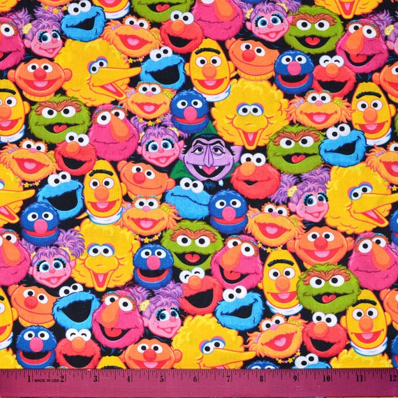 Sesame on sale street fabric