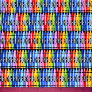 CRAYONS DE COLORIAGE POUR TISSUS | Vendu par demi-mètre ! | Pour coudre le matelassage | 100 % coton | Art arc-en-ciel école école à la maison salle de classe