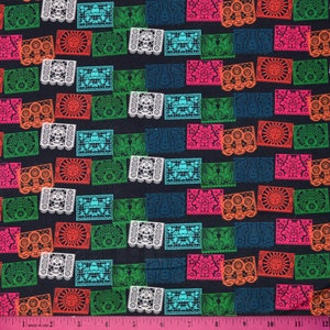 PAPEL PICADO FABRIC | Sold By The Half Yard! | Continuous Cut! | 100% Quilting Cotton Hispanic Culture Latino Mexico Cinco de Mayo Christmas