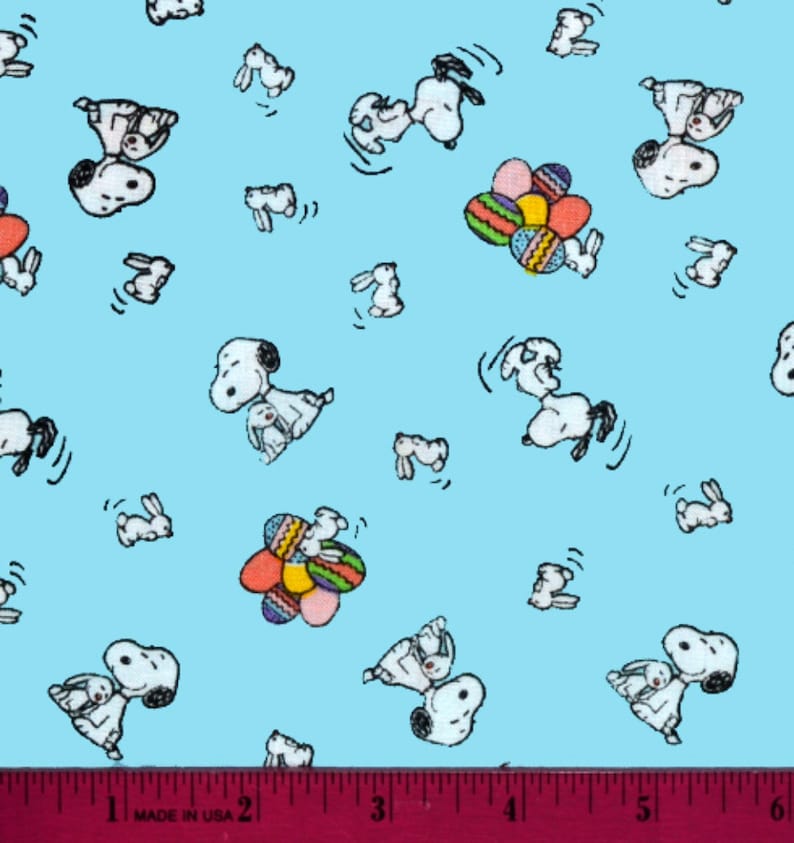 SNOOPY EASTER FABRIC Sold by the Half Yard for Sewing Etsy