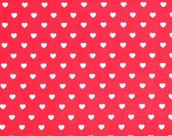 MINI HEARTS FABRIC | Sold By The Half Yard! | Continuous Cut! | 100% Quilting Cotton | Small Tiny Valentines Day Red White Blender