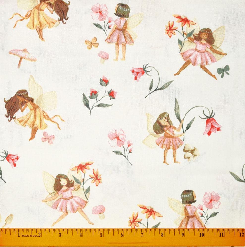 FLOWER FAIRY FABRIC | Sold by the Half Yard! | Continuous Cut! | 100% ...