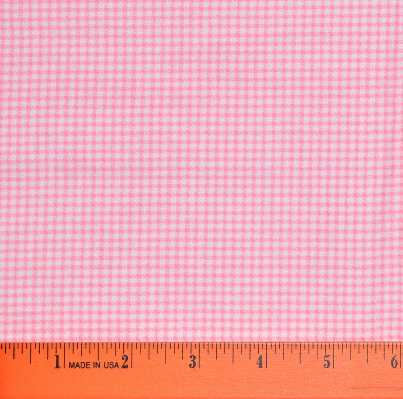 Flannel PINK GINGHAM FABRIC Sold By The Half Yard For | Etsy
