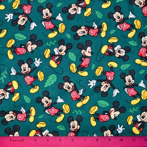 Sale!!! MICKEY MOUSE FABRIC | Sold By The Half Yard! | Continuous Cut! | 100% Quilting Cotton | Disney Fall Autumn Green