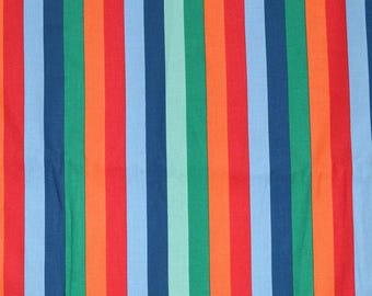RAINBOW STRIPES FABRIC | Sold By The Half Yard! | Continuous Cut! | 100% Quilting Cotton | 5/8" Inch Large Multi Bright Colors Stripe Boys