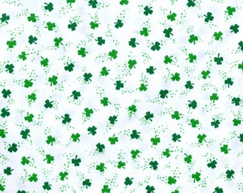 MINI KLAVERSSTOF | Verkocht op halve meter! | Doorlopende snede! | 100% quiltkatoen | St. Patricks Day kleine kleine blender groen-wit
