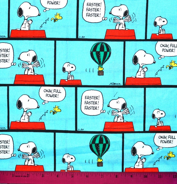 SNOOPY COMIC Strip FABRIC Sold by the Half Yard for Etsy