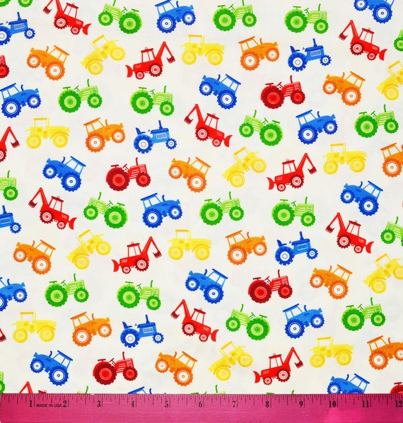 Bauernhof TRAKTOR STOFF Verkauft durch den halben Hof