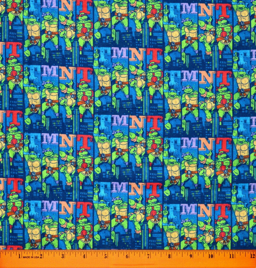 Teenage Mutant NINJA TURTLES FABRIC Sold by the Half Yard Continuous