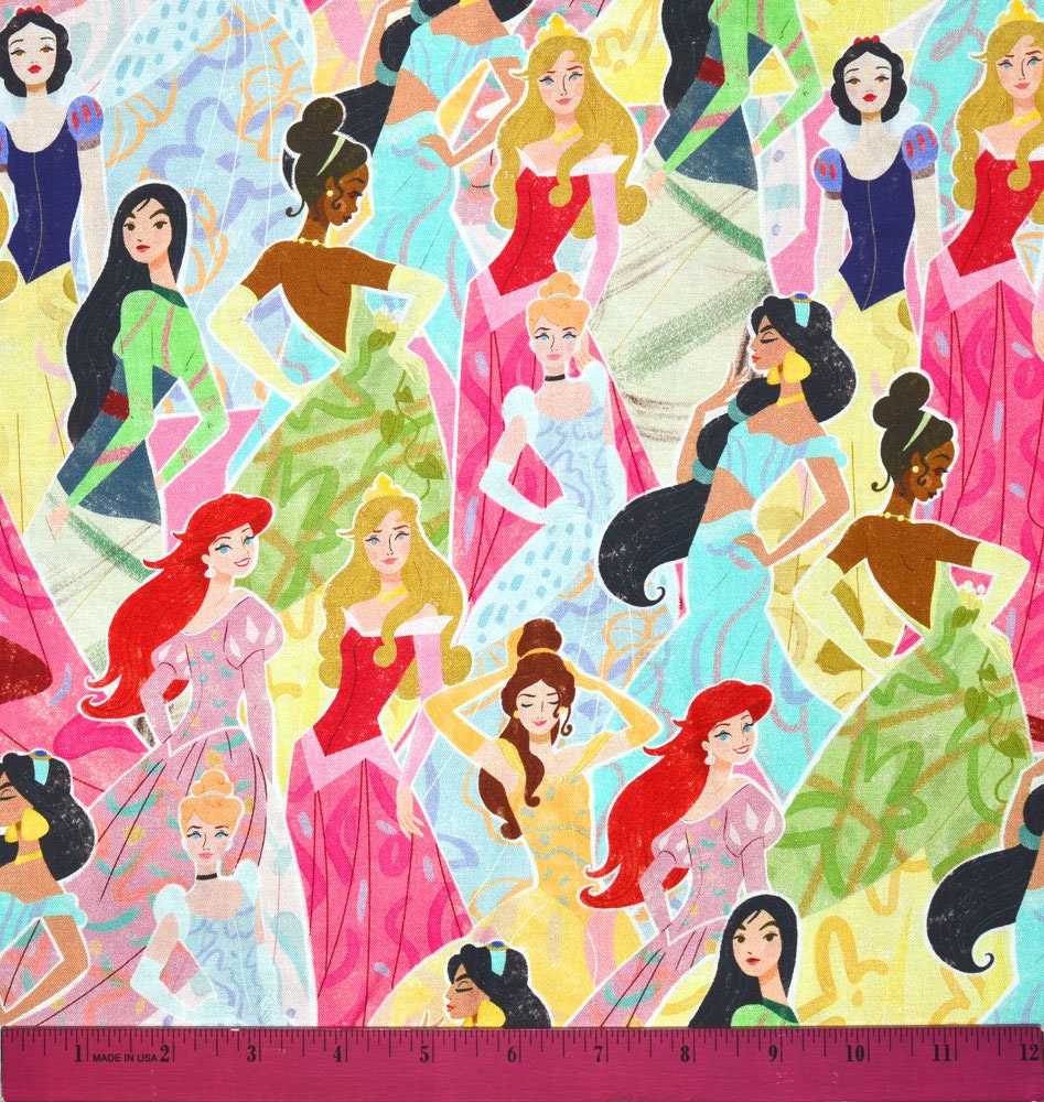 Princess Material DISNEY PRINCESS FABRIC | Sold by the Half Yard! | Continuous Cut! | 100 ...