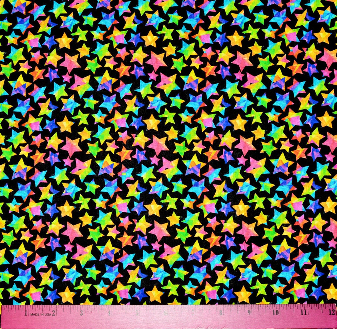Sale!! RAINBOW STARS FABRIC | Sold by the Half Yard! Continuous Cut ...