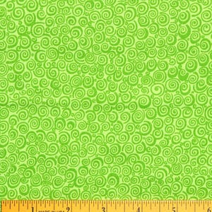 TECIDO GREEN SWIRLS | Vendido por meia jarda! | Corte contínuo! | 100% algodão para quilting | Mini redemoinho pequeno verde-limão brilhante em tom mesclado