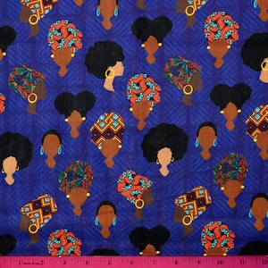 AFRICAN AMERICAN FABRIC | Sold By The Half Yard! | Continuous Cut! | 100% Quilting Cotton | Black Pride People Women Hair Culture History