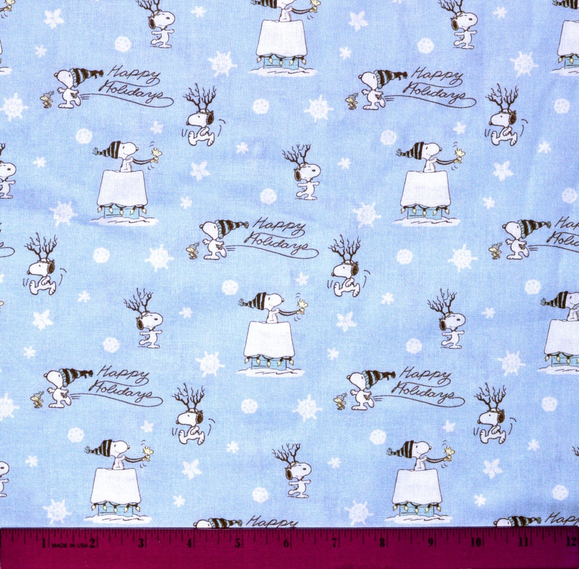 SNOOPY CHRISTMAS FABRIC Sold by the Half Yard for Sewing Etsy