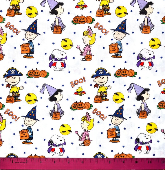 PEANUTS HALLOWEEN FABRIC Sold by the Half Yard for Sewing Etsy