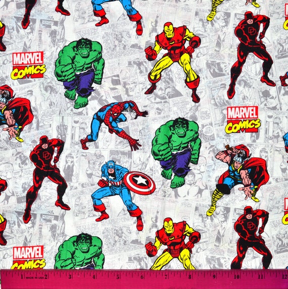 Sale MARVEL AVENGERS FABRIC by the Half Etsy Norway