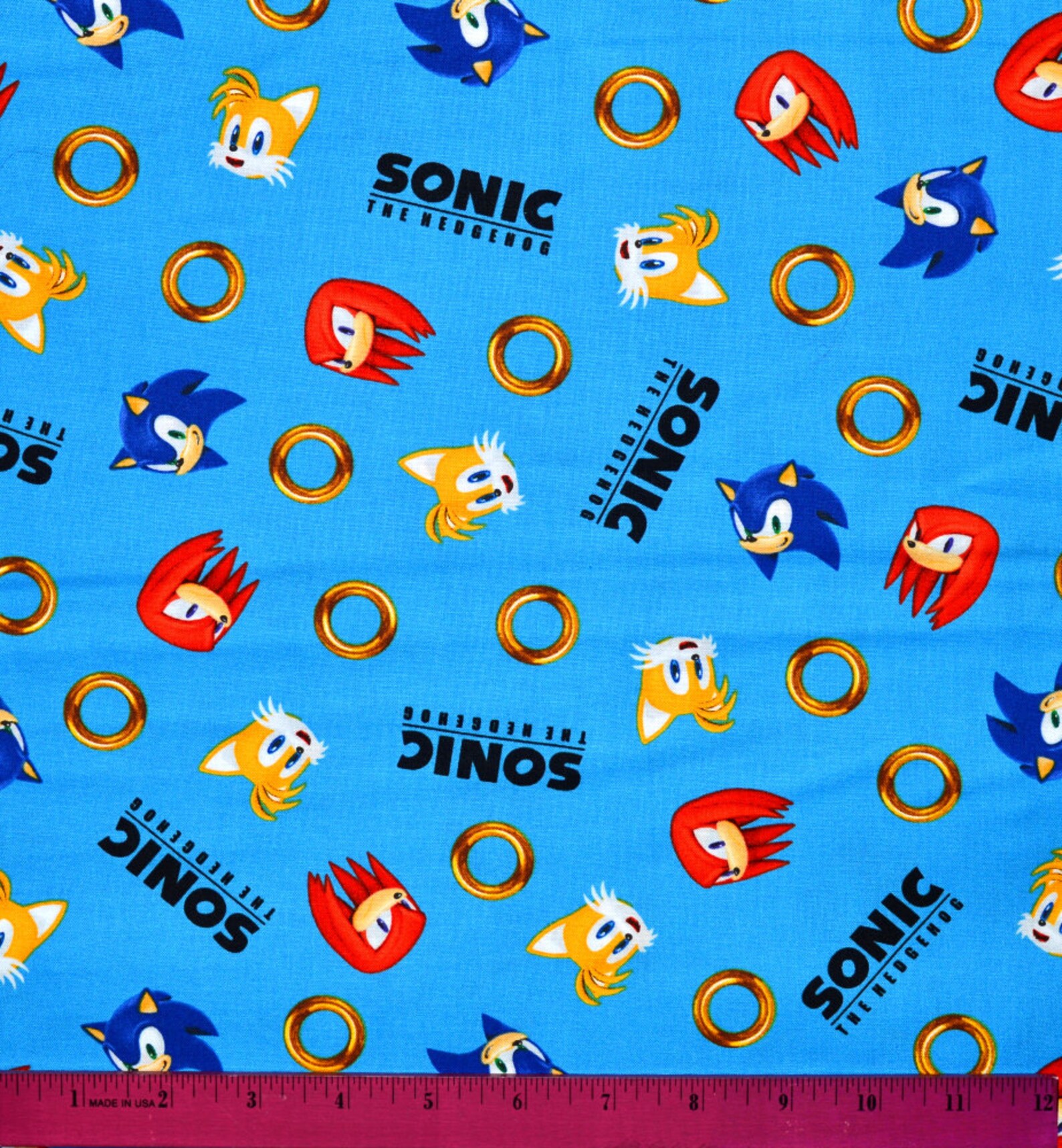 SONIC the HEDGEHOG FABRIC Sold By The Half Yard For Etsy