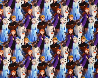 Sale!!! DISNEY FROZEN 2 FABRIC | Sold By The Half Yard! | Continuous Cut! | 100% Quilting Cotton | Princess Elsa Anna Sven Olaf Packed