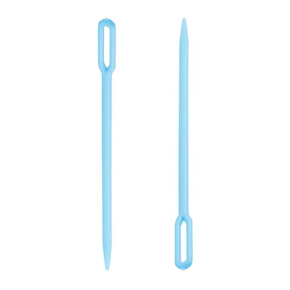 2 LARGE PLASTIC NEEDLES for Knitting Crochet Crocheting Yarn Crafts Plastic  Canvas Larger Kids Children Easy to Hold Large Hole Blunt 