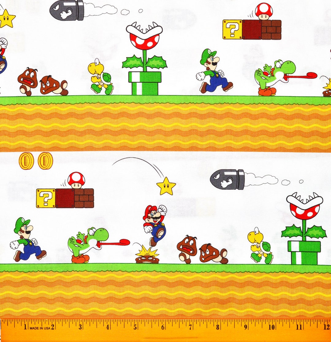 MARIO BROTHERS FABRIC | Sold by the Half Yard! Continuous Cut! | 100% ...