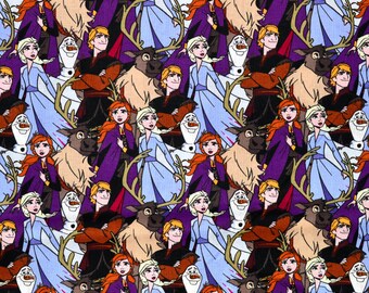 Sale!!! DISNEY FROZEN 2 FABRIC | Sold By The Half Yard! | Continuous Cut! | 100% Quilting Cotton | Princess Elsa Anna Sven Olaf