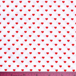 MINI HEARTS FABRIC | Sold By The Half Yard! | Continuous Cut! | 100% Quilting Cotton | Small Tiny Valentines Day Red White Blender