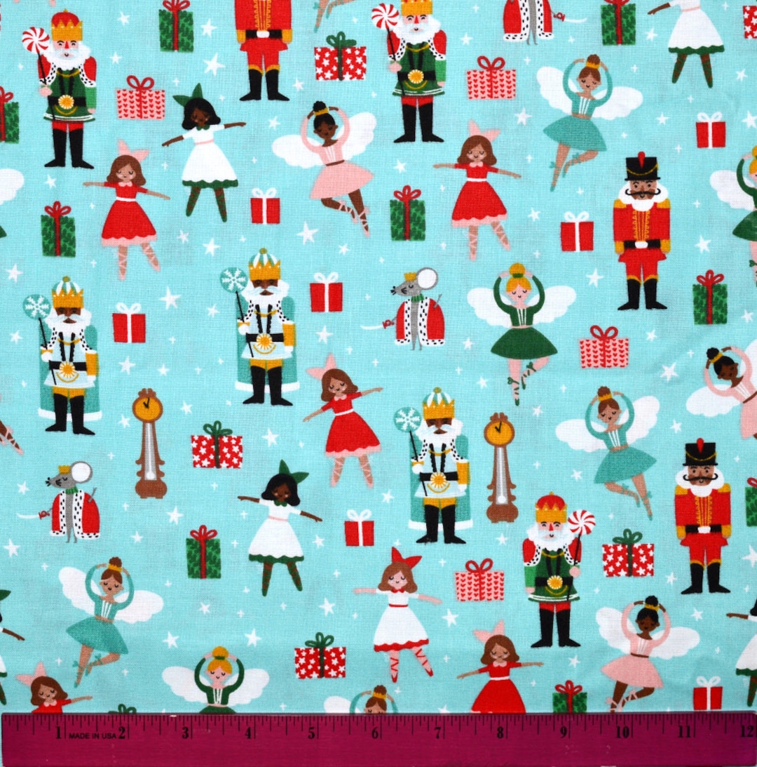 CHRISTMAS NUTCRACKER FABRIC Sold by the Half Yard Continuous Cut 100 Quilting Cotton Holiday