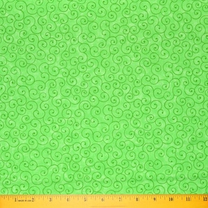 TECIDO GREEN SWIRLS | Vendido por meia jarda! | Corte contínuo! | 100% algodão para quilting | Kiwi Swirl, tom verde-limão brilhante, mesclado