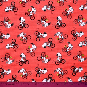 PINDA&#39;S SNOOPY-STOF | Verkocht op halve meter! | Doorlopende snede! | 100% quiltkatoen | Fiets Woodstock Red Blender Tonal