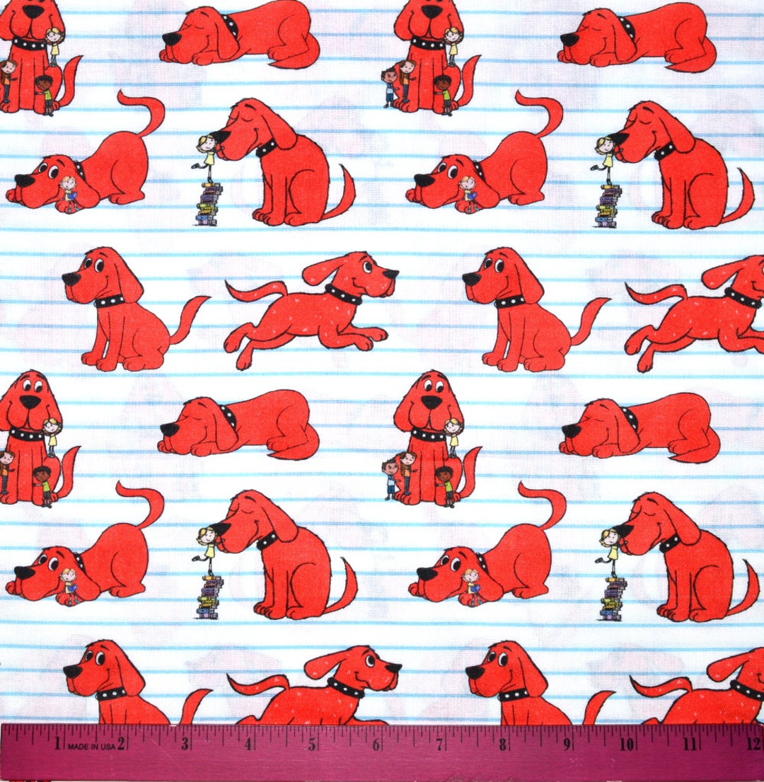 clifford-the-big-red-dog-fabric-sold-by-the-half-yard-etsy