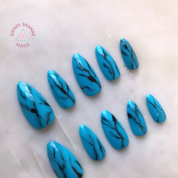 Sagittarius Turquoise | Stone Collection | Press on Nails | False Nails | Matte or Glossy