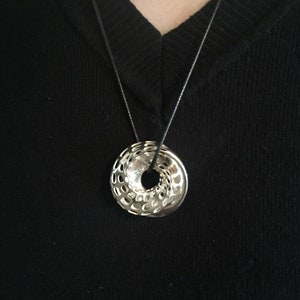 Möbius rings and Klein bottle silver necklace pendant 925S，Mobius Strip