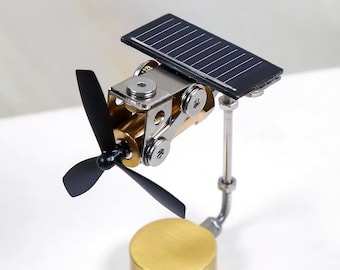 Solar Powered Propeller Auto Decor: Metall Mechanische Kunst Ornament