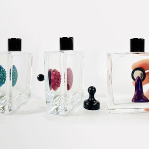 Colorful Ferrofluid Magnetic square bottle Display: Desk Toy, DIY audio visualizer solution provider.