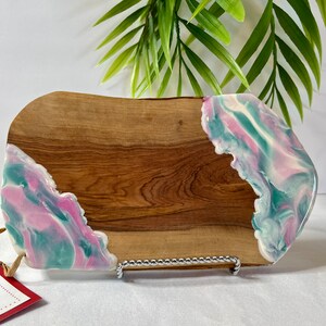 Olive Wood Cheese Board: Resin Art Serving Board (9.5&quot; x 5.25&quot;)
