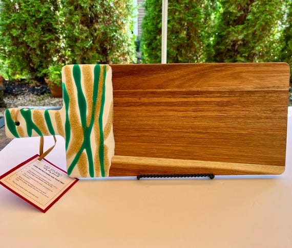Stylish Handmade Charcuterie Board / Natural Wood Serving Board / Unique Natural Wood Cheese Board / Handmade / Made in USA