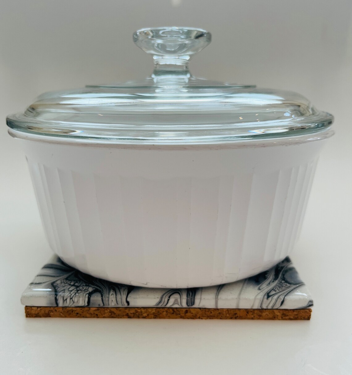 Hand Painted Ceramic Tile Hot Plate / Black White and Gray Etsy