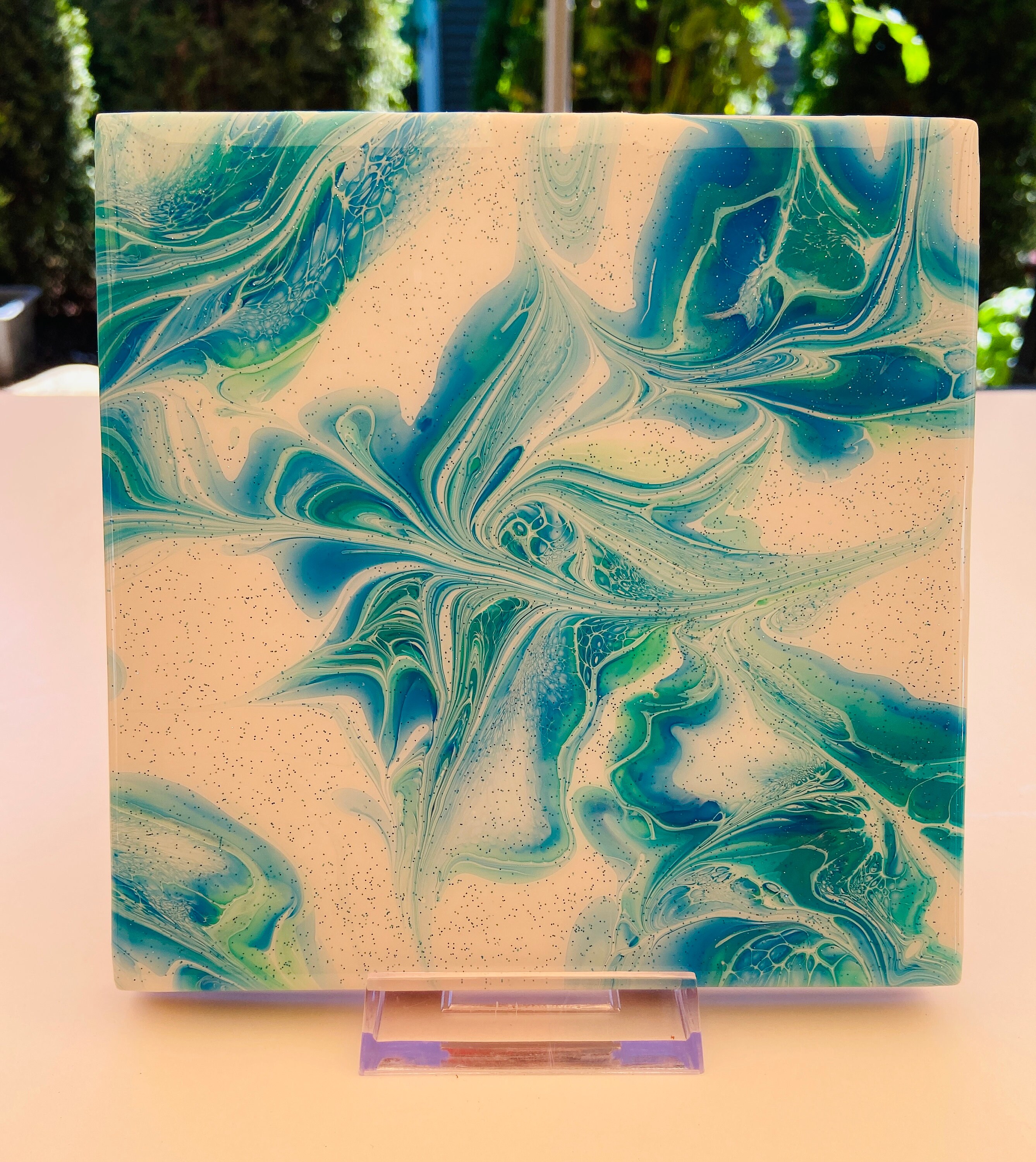 Hand Painted Ceramic Tile Hot Plate / Painted Resin Hot Plate / Tile