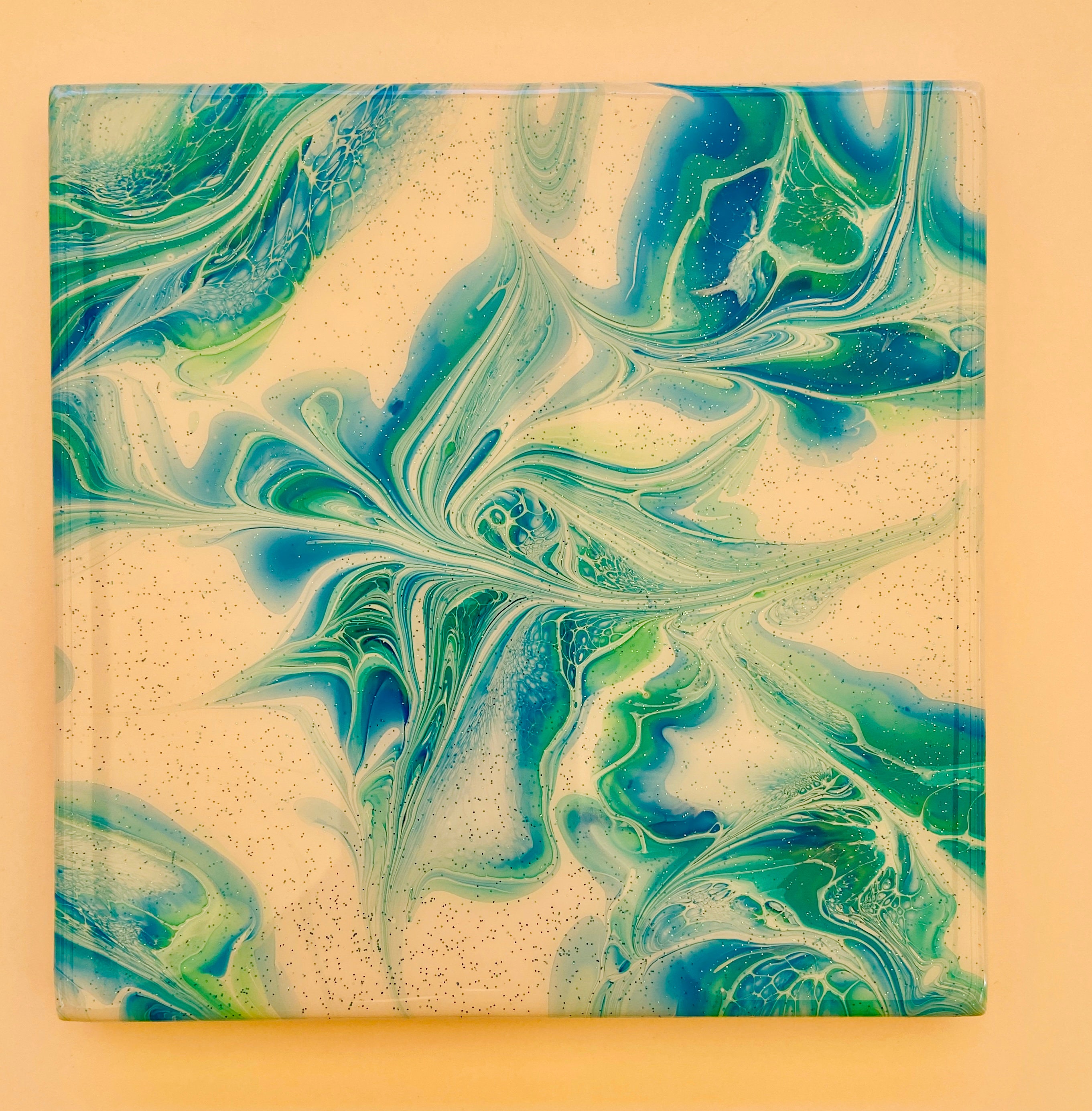 Hand Painted Ceramic Tile Hot Plate / Painted Resin Hot Plate / Tile
