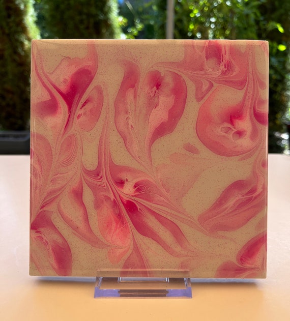 Pink Hot Plate / Painted Resin Hot Plate / Tile Hot Plate / Etsy