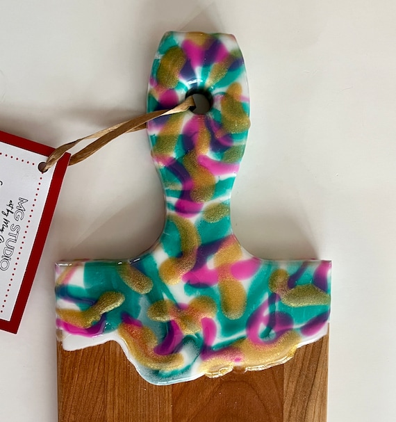 Handcrafted Resin & Wood Charcuterie Board / Festive Serving Piece / Unique Food-Safe Serving Board / Made in USA