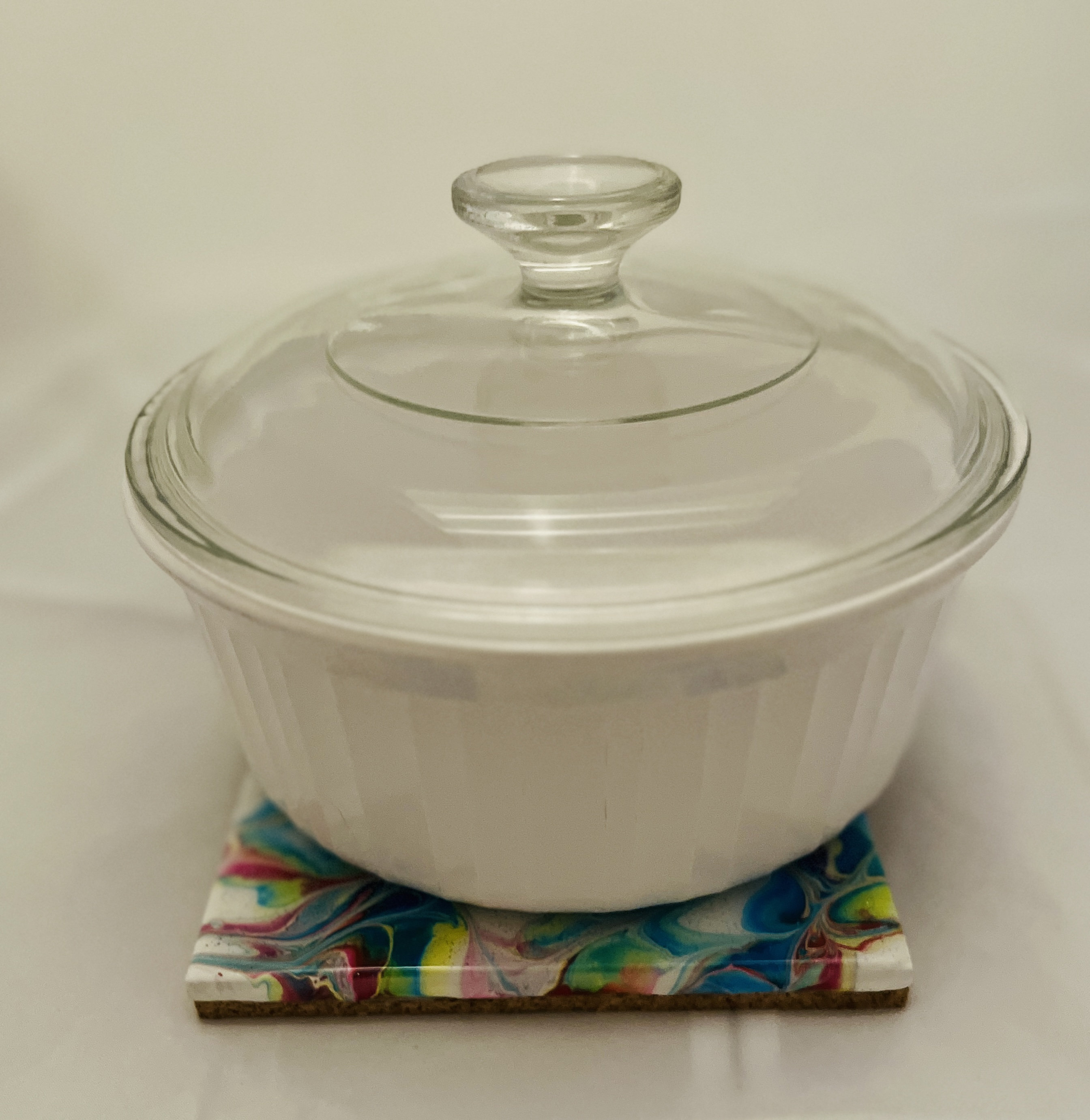 Hand Painted Ceramic Tile Hot Plate / Sparkly Painted Resin Hot Plate