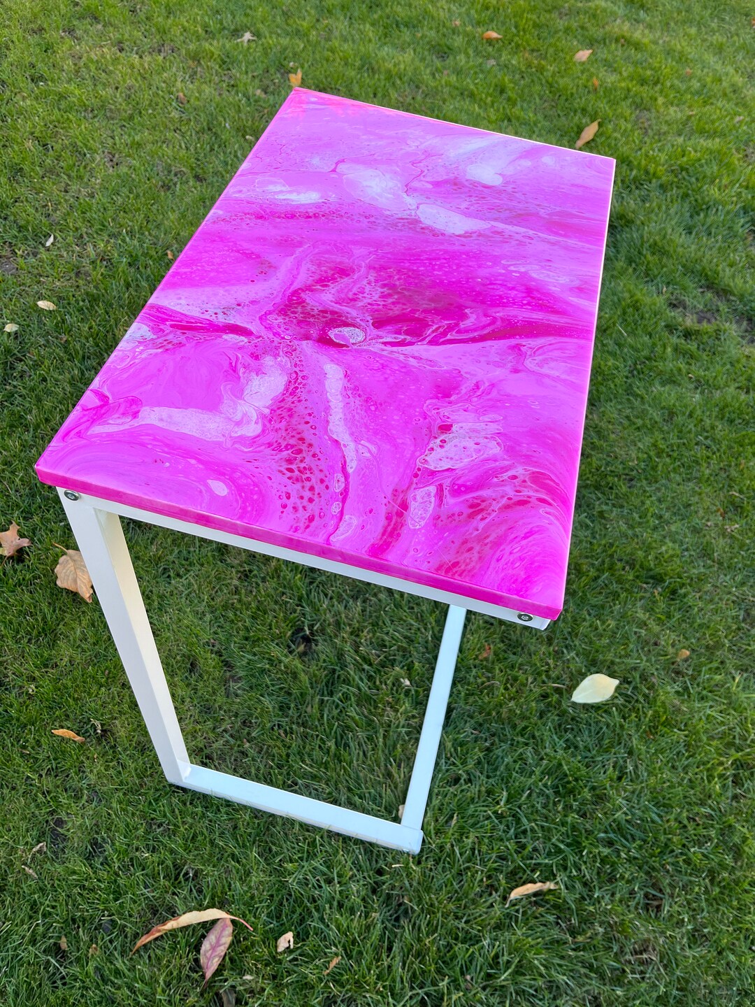 Pink Side Table / Pink Marble Table / Barbie Furniture / Pink Etsy
