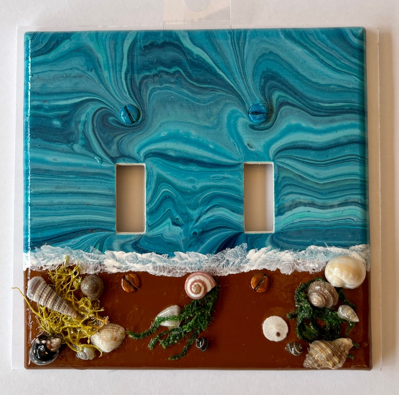 Light Switch Plates With Seashells Beach Scene Light Switch Etsy