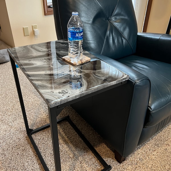 Black and White Resin Table - Etsy